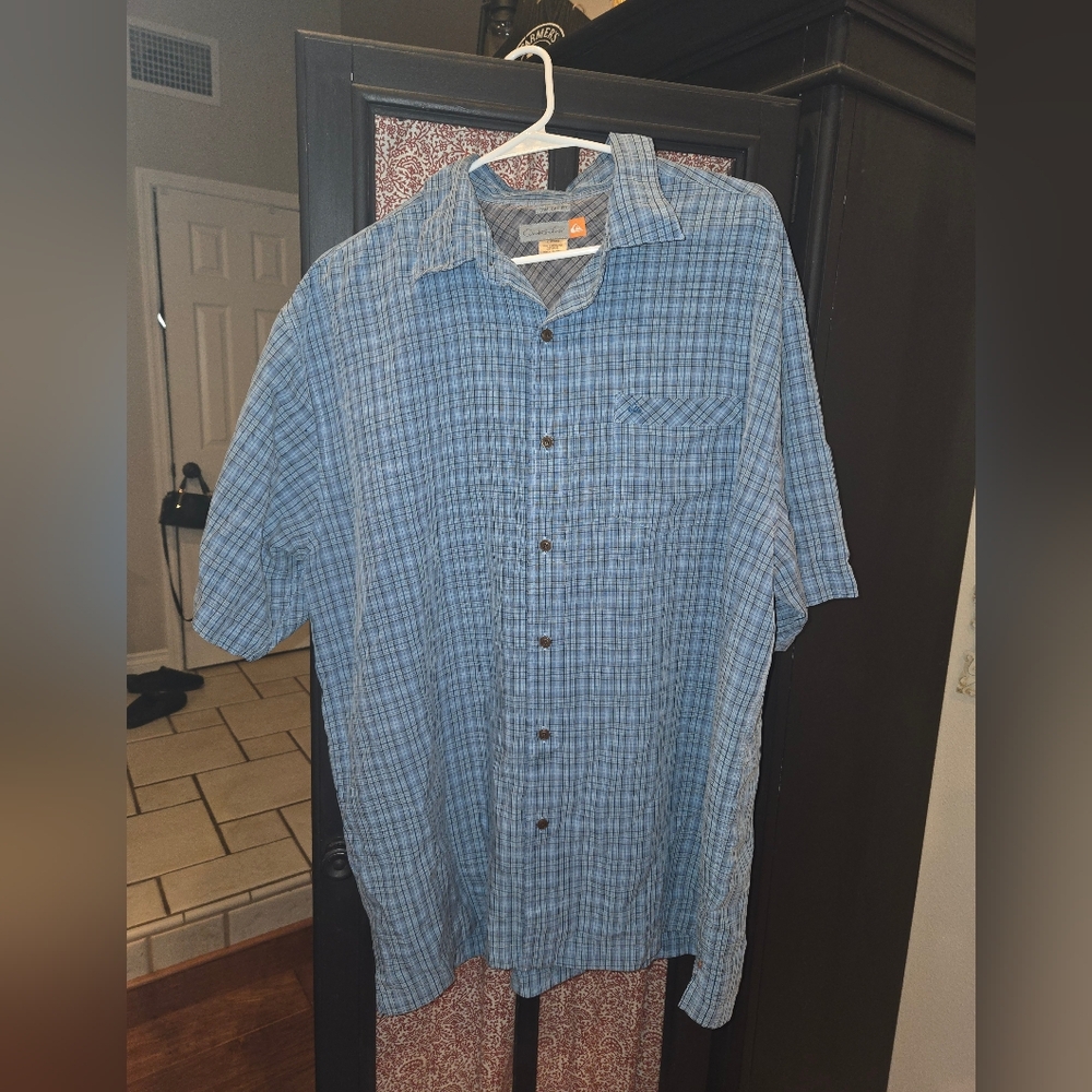 Quiksilver Plaid Mens Button Up Shirt